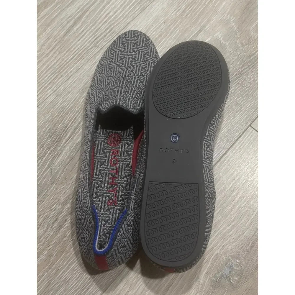 Rothy's size 9 Grid gray charcoal woman's Loafers